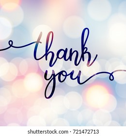 thank you lettering, vector handwritten text, card template