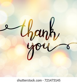 thank you lettering, vector handwritten text, card template