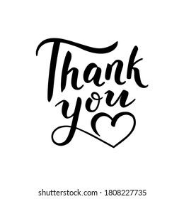 Thank you lettering. Vector illustration on white background