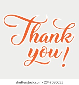 Thank you lettering vector illustration