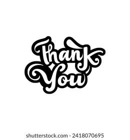 thank you lettering vector illustration template design