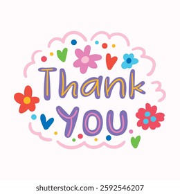 thank you lettering. vector illustration