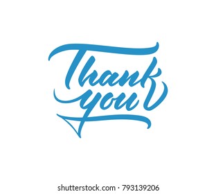 Thank You lettering vector inscription. Thank you text design