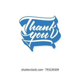 Thank You lettering vector inscription. Thank you text design