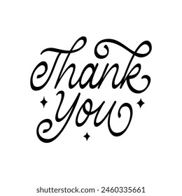 Thank You Lettering Vector Text Calligraphy