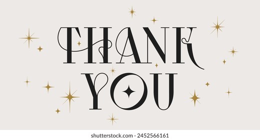 Thank You. Lettering Thank You, vintage graphic, banner, poster. Greeting card calligraphy thank you, holiday Thanksgiving Day. Postcard for Thanksgiving Day. Vector Illustration