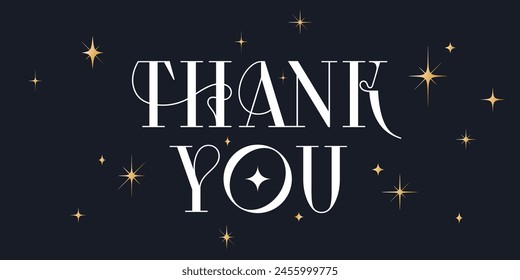 Thank You. Lettering Thank You, vintage graphic, banner, poster. Greeting card calligraphy thank you, holiday Thanksgiving Day. Postcard for Thanksgiving Day. Vector Illustration