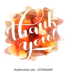 Thank You Lettering Watercolor Abstract Background Stock Vector ...