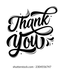 Thank you lettering white background