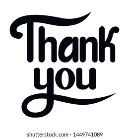 Thank You Lettering,Calligraphic Design, Vector lettering