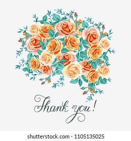 Thank You Letteringhuge Floral Bunch Yellow Stock Vector (Royalty Free ...