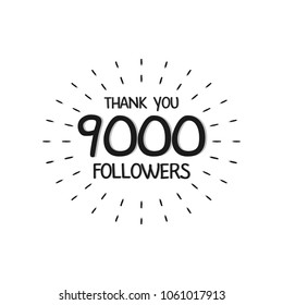 Thank you letters for follower vector illustration.