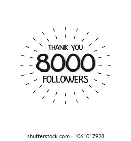 Thank you letters for follower vector illustration.