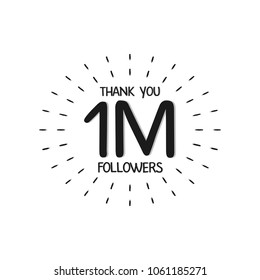 Thank you letters for follower vector illustration.