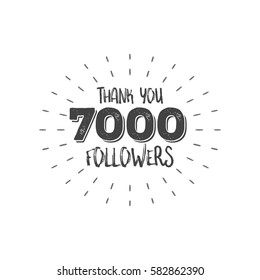 Thank you letters for follower vector illustration