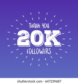 Thank you letters for follower vector illustration.