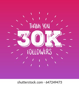 Thank you letters for follower vector illustration.