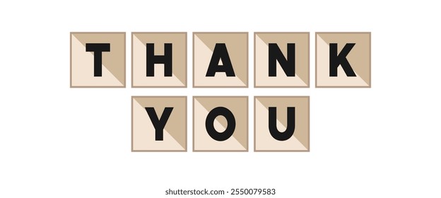 thank you letters text cubes. vector isolated on white