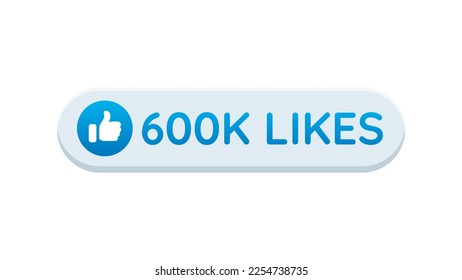 Thank You like banner for 600K likes, vector illustration on white background. Isolated on white background, Vector illustration. EPS 10