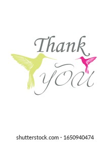 Thank you. logo with hummingbird 