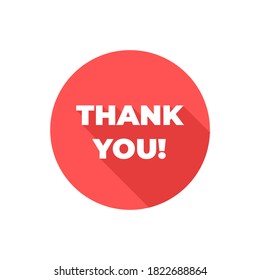 Thank You Long Shadow Label Icon Vector