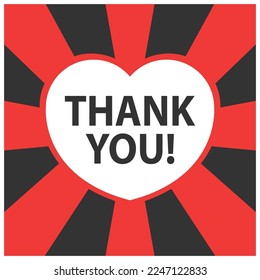 Thank you love banner. Can be used for business, marketing and advertising. Vector EPS 10. 