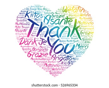 Thank You Love Heart Word Cloud Stock Vector (royalty Free) 522533698