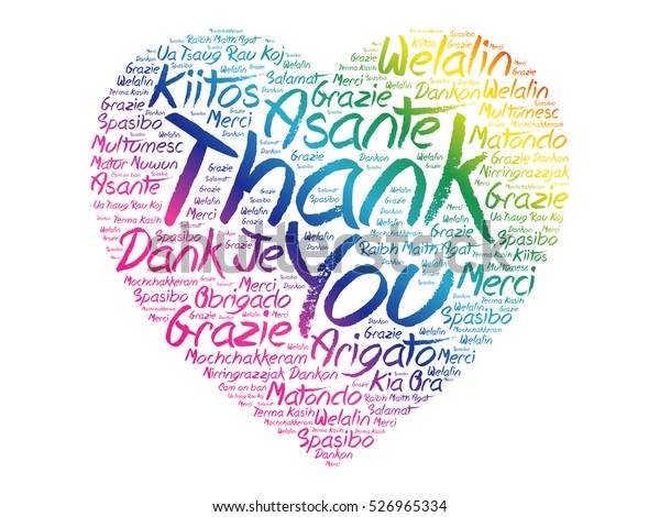 Thank You Love Heart Word Cloud Stock Vector (Royalty Free) 526965334