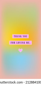thank you for loving me message colorful wallpaper pink background vector illustration 