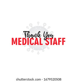 Thank you Medical Staff Corona virus Covid-19 Vector Template Design Illustration