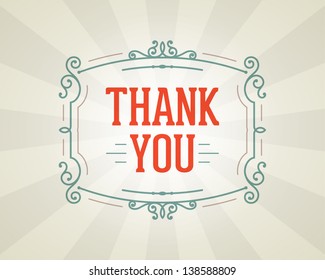 Thank You Message And Antique Frame Design Element