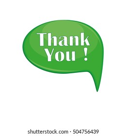 thank you message bubble vector illustration isolated on white background