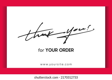 Thank You Message Card Hand Lettering, Suitable for business, digital printing, greeting card