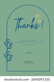 Thank you message for card, Thank you card template Vector design.