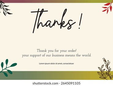 Mensaje de agradecimiento por la tarjeta, Gracias diseño de Vector de Plantilla de tarjeta.