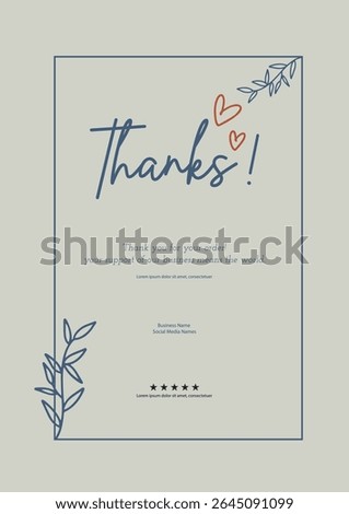 Thank you message for card, Thank you card template Vector design.