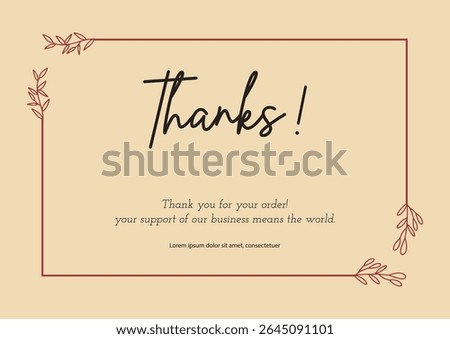 Thank you message for card, Thank you card template Vector design.