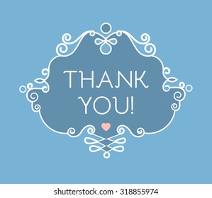 Thank You Message Card Vintage Typography Stock Vector (Royalty Free ...