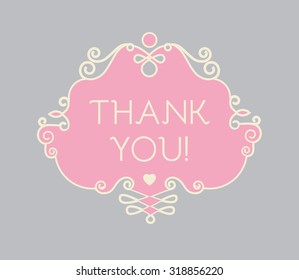 Thank You Message Card Vintage Typography Stock Vector (royalty Free 