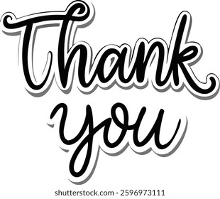 Thank You message design for various uses.A bold, stylized "Thank You" graphic with a modern, hand-drawn look.