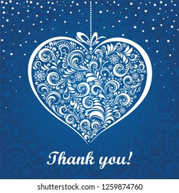 Thank you message. Lettering.  Vector illustration.