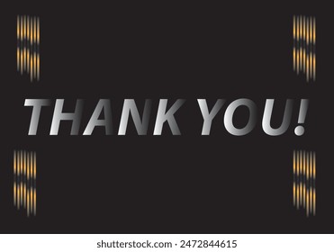 Thank you message, surprise card, presentation, text, note, lettering, sing, banner, poster and handwritten typography business marketing and promotion vector illustration. 