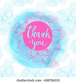 Thank you message, thank you text. Vector illustration.