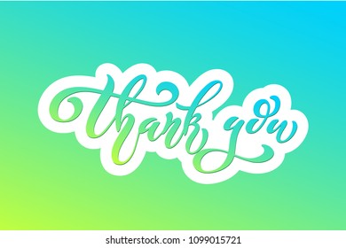 thank you. Modern brush calligraphy. Hand drawn design elements. Logos and emblems for invitation, greeting card, t-shirt. Vector illustration.