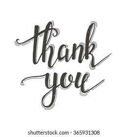 Thank you. Modern brush calligraphy. Hand drawn design elements.