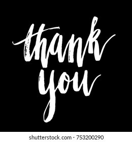 Thank you. Modern calligraphy. Handwritten brush lettering.