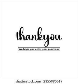 Thank you - modern design with calligraphic inscription . Vector typography.