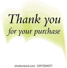 Thank you - modern design with calligraphic inscription and watercolor effect on background. Vector typography.