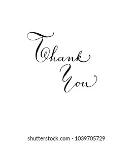 Thank you Mom, cute mother's day hand lettering message. Elegant laconic gratitude postcard for mother in black and white, vector