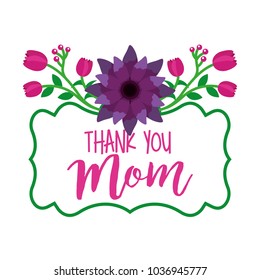 thank you mom label flowers decoration elegance